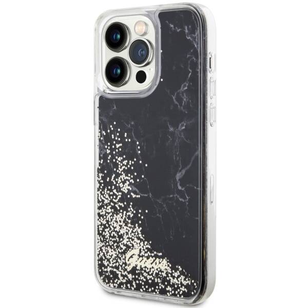 ETUI CASE GUESS LIQUID GLITTER MARBLE DO IPHONE 14 PRO MAX BLACK