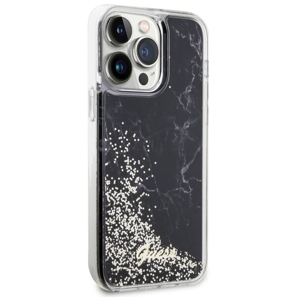 ETUI CASE GUESS LIQUID GLITTER MARBLE DO IPHONE 14 PRO MAX BLACK