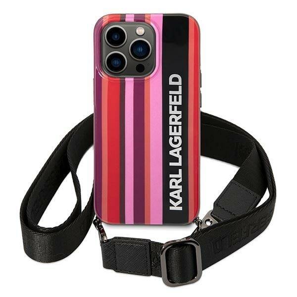 ETUI CASE KARL LAGERFELD STRIPES OBUDOWA DO IPHONE 14 PRO PINK