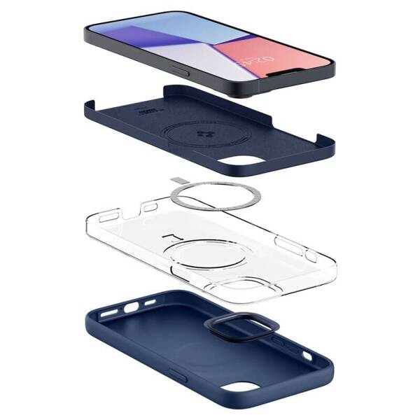 ETUI CASE SPIGEN SILICONE MAGSAFE OBUDOWA DO IPHONE 14 PLUS / 15 PLUS BLUE