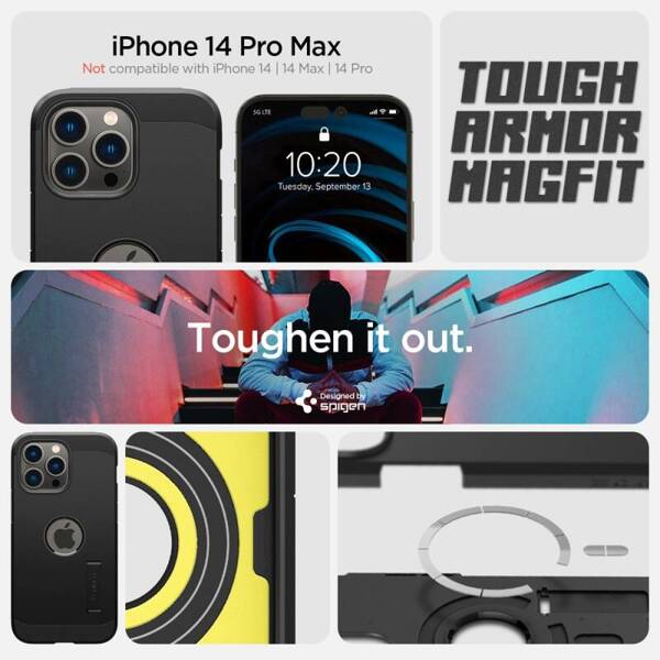 ETUI CASE SPIGEN TOUGH ARMOR MAG MAGSAFE OBUDOWA DO IPHONE 14 PRO MAX BLACK