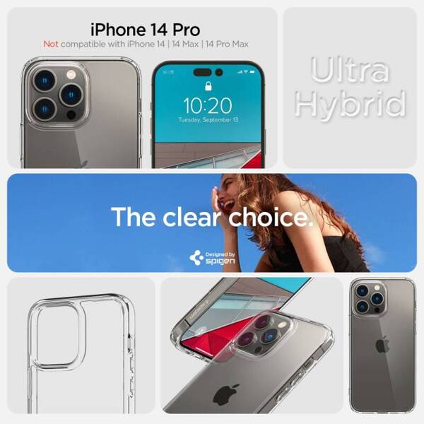 ETUI CASE SPIGEN ULTRA HYBRID OBUDOWA DO IPHONE 14 PRO CRYSTAL CLEAR