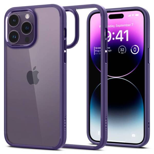 ETUI CASE SPIGEN ULTRA HYBRID OBUDOWA PLECKI DO IPHONE 14 PRO DEEP PURPLE