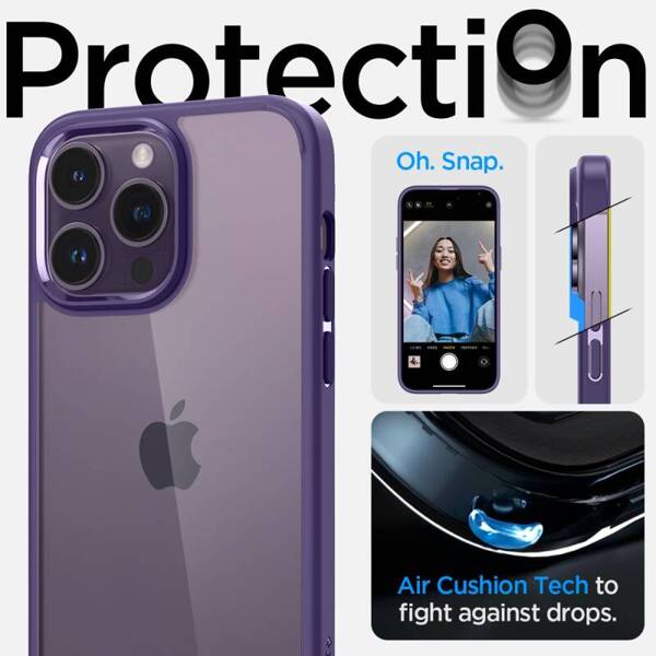 ETUI CASE SPIGEN ULTRA HYBRID OBUDOWA PLECKI DO IPHONE 14 PRO DEEP PURPLE