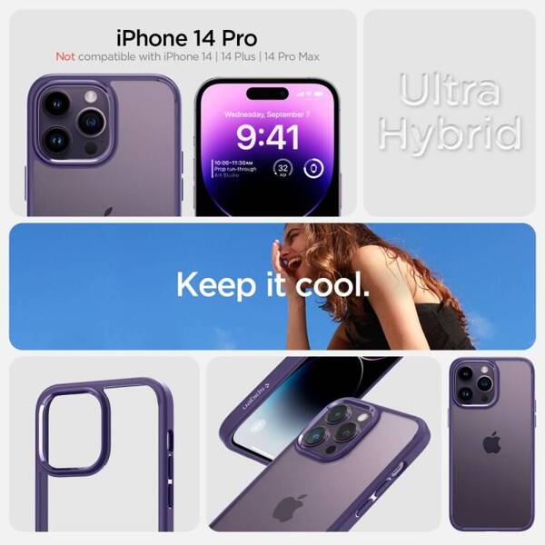 ETUI CASE SPIGEN ULTRA HYBRID OBUDOWA PLECKI DO IPHONE 14 PRO DEEP PURPLE