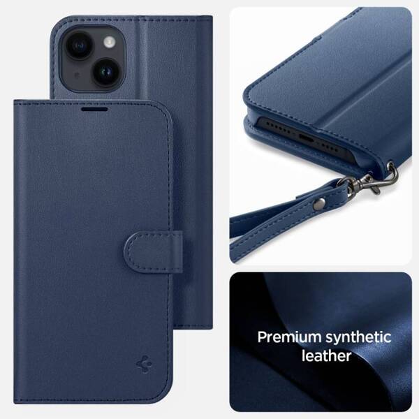 ETUI CASE SPIGEN WALLET OBUDOWA DO IPHONE 14 CLASSIC BLUE