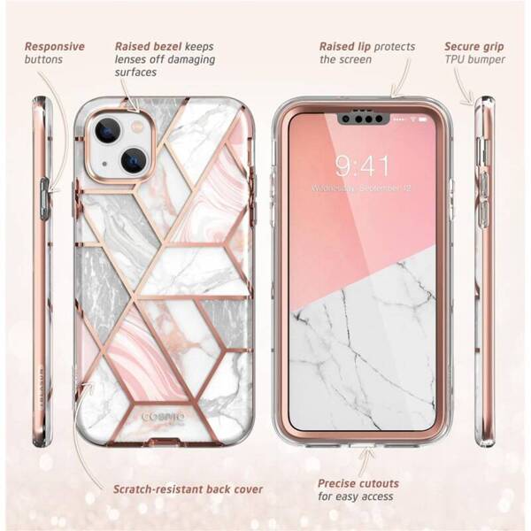 ETUI CASE SUPCASE COSMO OBUDOWA DO IPHONE 14 PLUS / 15 PLUS MARBLE