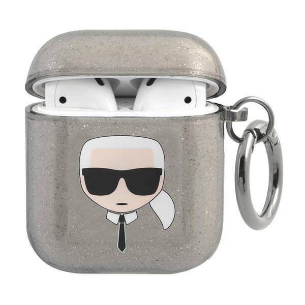 ETUI DO AIRPODS 1/2 KARL LAGERFELD COVER BLACK GLITTER