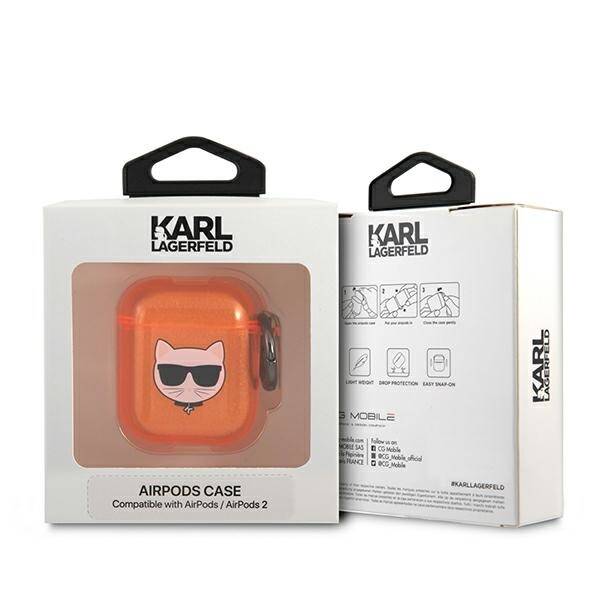 ETUI DO AIRPODS 1/2 KARL LAGERFELD COVER CHOUPETTE ORANGE