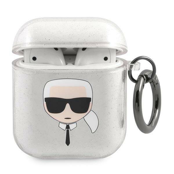 ETUI DO AIRPODS 1/2 KARL LAGERFELD COVER SILVER GLITTER