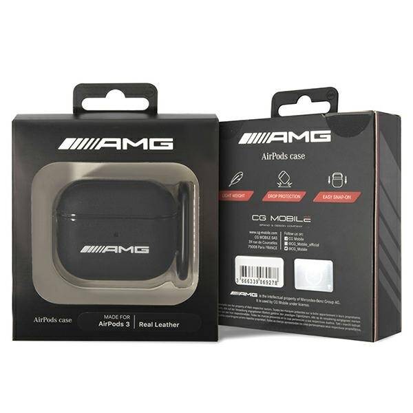 ETUI DO AIRPODS 3 AMG MERCEDES COVER LEATHER BLACK