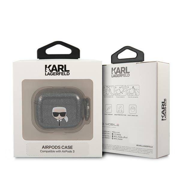 ETUI DO AIRPODS 3 KARL LAGERFELD COVER BLACK GLITTER