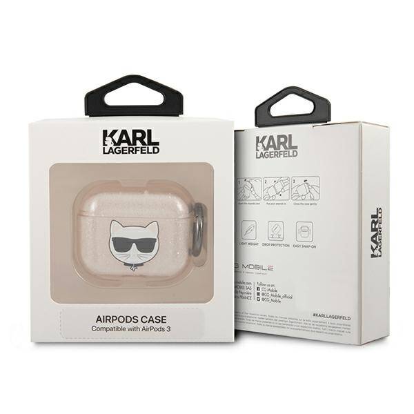 ETUI DO AIRPODS 3 KARL LAGERFELD COVER CHOUPETTE GOLD GLITTER