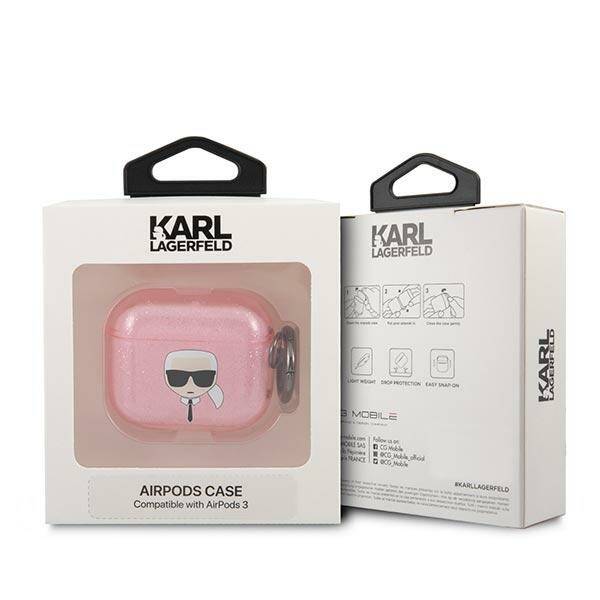 ETUI DO AIRPODS 3 KARL LAGERFELD COVER PINK GLITTER