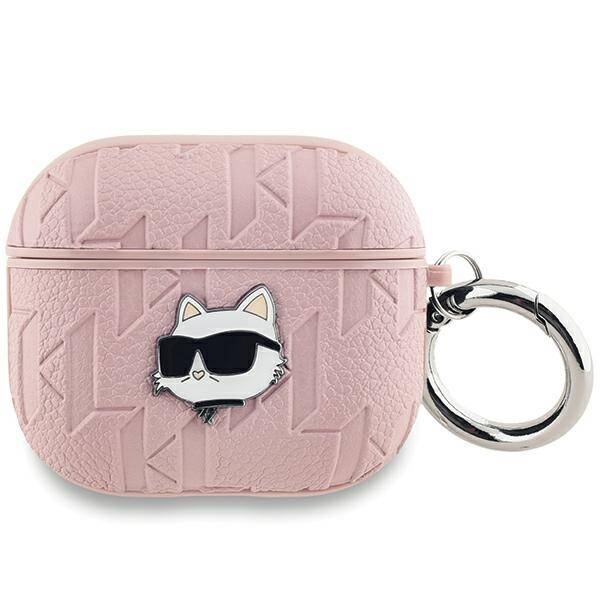 ETUI DO AIRPODS 3 KARL LAGERFELD MONOGRAM CHOUPETTE HEAD RÓŻOWE