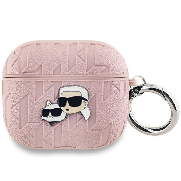 ETUI DO AIRPODS 3 KARL LAGERFELD MONOGRAM KARL&CHOUPETTE HEAD RÓŻOWE