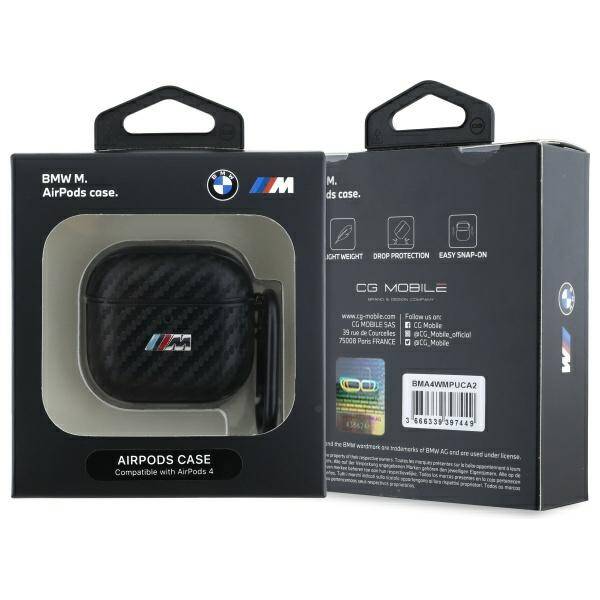 ETUI DO AIRPODS 4 BMW PU CARBON M COLLECTION CZARNE