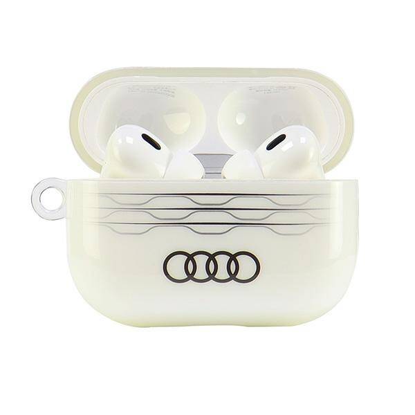 ETUI DO AIRPODS PRO 2 AUDI IML GEOMETRIC PATTERN BIAŁE COVER