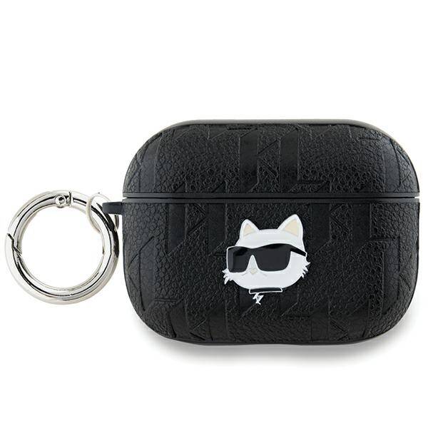 ETUI DO AIRPODS PRO 2 KARL LAGERFELD MONOGRAM CHOUPETTE HEAD CZARNE