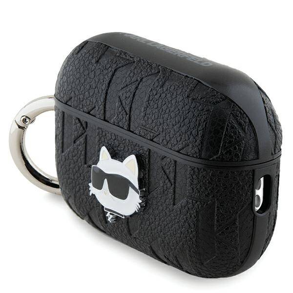 ETUI DO AIRPODS PRO 2 KARL LAGERFELD MONOGRAM CHOUPETTE HEAD CZARNE