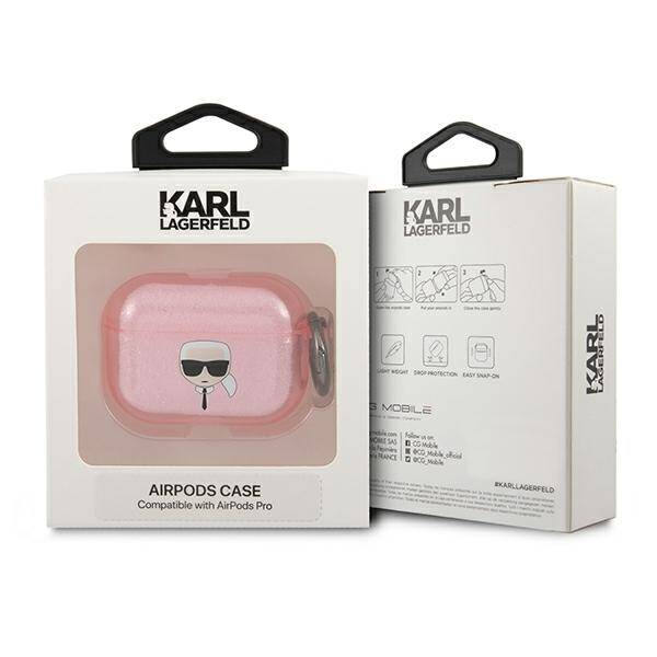 ETUI DO AIRPODS PRO KARL LAGERFELD COVER PINK GLITTER