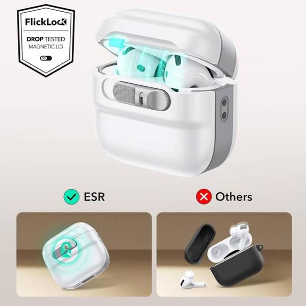 ETUI DO APPLE AIRPODS 4 ESR PULSE HALOLOCK MAGSAFE BIAŁE