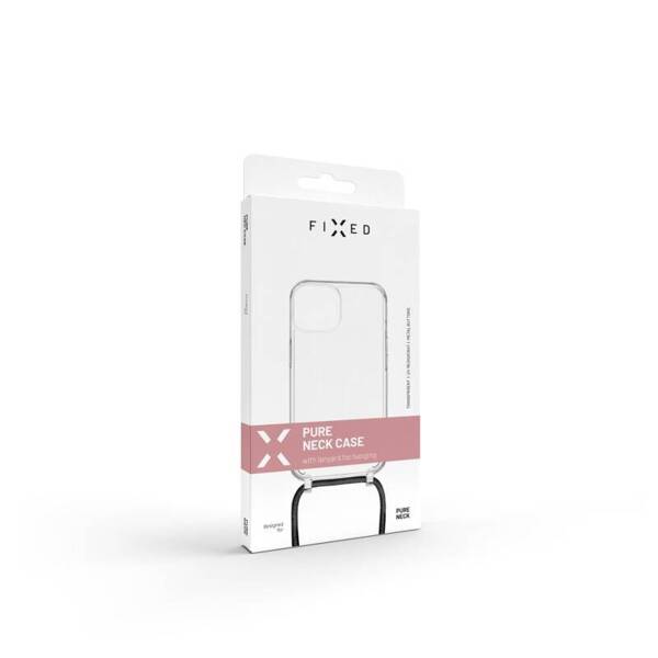 ETUI DO APPLE IPHONE 15 NA SZYJĘ FIXED PURE NECK Z CZARNĄ SMYCZĄ