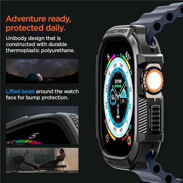 ETUI DO APPLE WATCH ULTRA 2 / ULTRA 49MM SPIGEN RUGGED ARMOR CZARNE