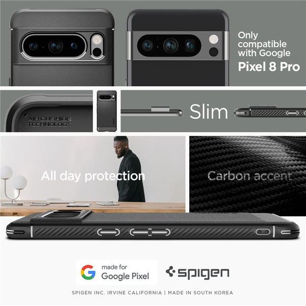 ETUI DO GOOGLE PIXEL 8 PRO SPIGEN RUGGED ARMOR CZARNE