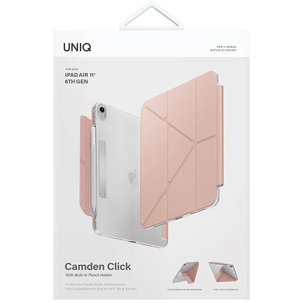 ETUI DO IPAD AIR 11" (2024) UNIQ CAMDEN CLICK RÓŻOWE