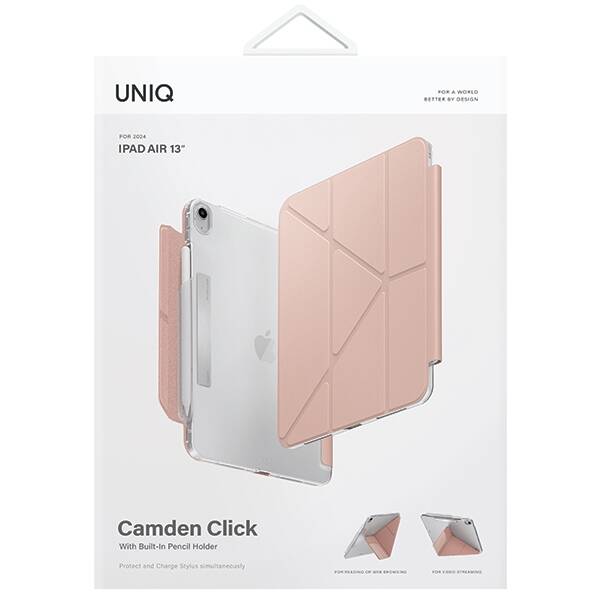 ETUI DO IPAD AIR 13" (2024) UNIQ CAMDEN CLICK RÓŻOWE