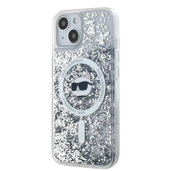 ETUI DO IPHONE 13 KARL LAGERFELD LIQUID GLITTER CHOUPETTE HEAD MAGSAFE