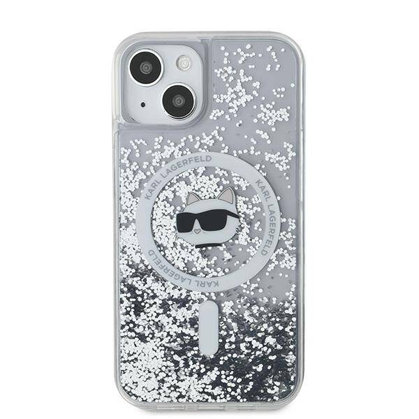 ETUI DO IPHONE 13 KARL LAGERFELD LIQUID GLITTER CHOUPETTE HEAD MAGSAFE