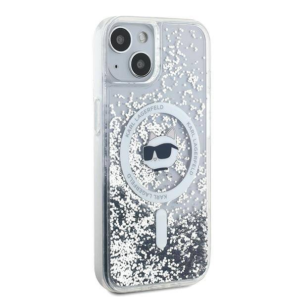 ETUI DO IPHONE 13 KARL LAGERFELD LIQUID GLITTER CHOUPETTE HEAD MAGSAFE