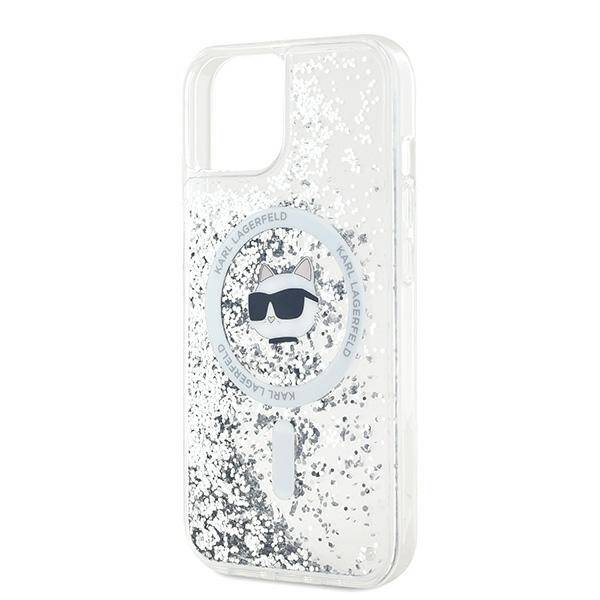 ETUI DO IPHONE 13 KARL LAGERFELD LIQUID GLITTER CHOUPETTE HEAD MAGSAFE