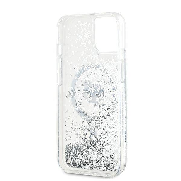 ETUI DO IPHONE 13 KARL LAGERFELD LIQUID GLITTER CHOUPETTE HEAD MAGSAFE