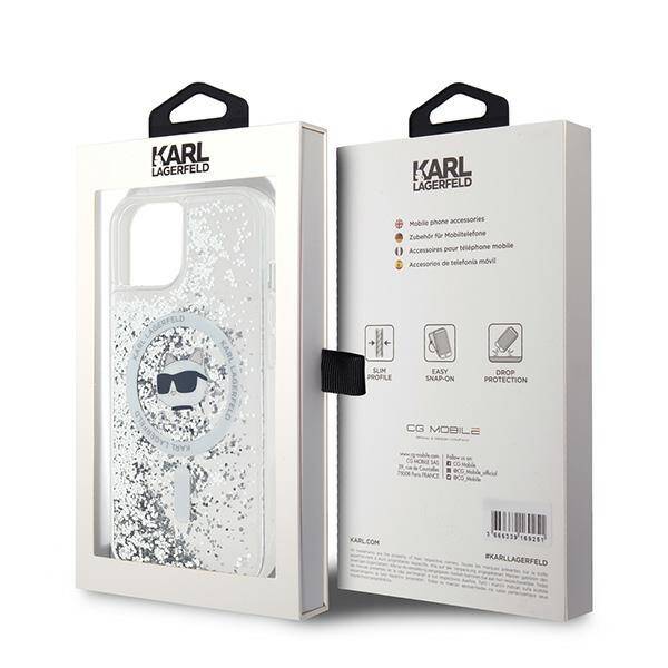 ETUI DO IPHONE 13 KARL LAGERFELD LIQUID GLITTER CHOUPETTE HEAD MAGSAFE