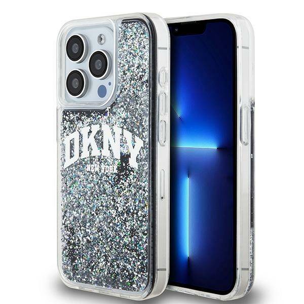 ETUI DO IPHONE 13 PRO / 13 6.1" DKNY LIQUID GLITTER BIG LOGO CZARNE