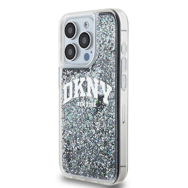 ETUI DO IPHONE 13 PRO / 13 6.1" DKNY LIQUID GLITTER BIG LOGO CZARNE