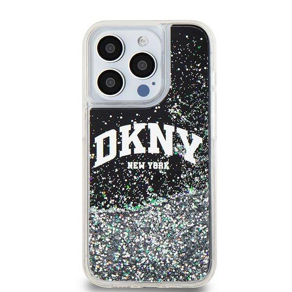 ETUI DO IPHONE 13 PRO / 13 6.1" DKNY LIQUID GLITTER BIG LOGO CZARNE