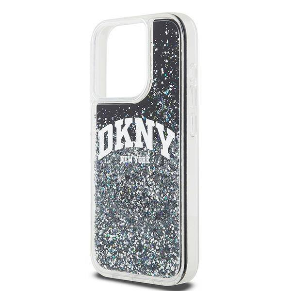 ETUI DO IPHONE 13 PRO / 13 6.1" DKNY LIQUID GLITTER BIG LOGO CZARNE