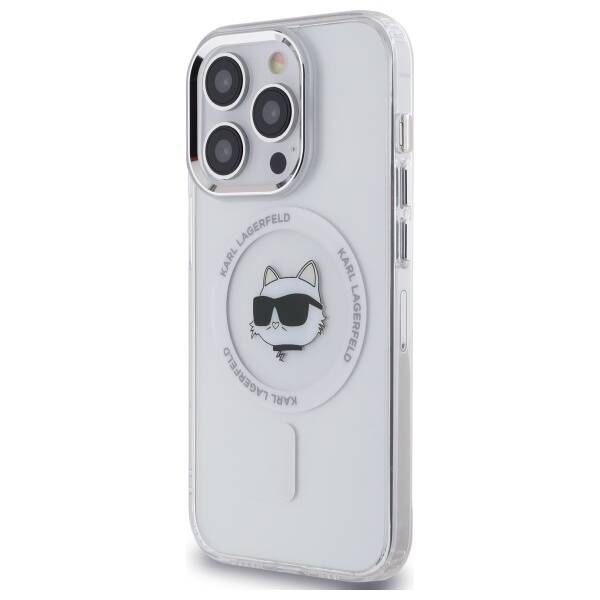 ETUI DO IPHONE 13 PRO 6.1" KARL LAGERFELD IML METAL CHOUPETTE HEAD BIAŁE