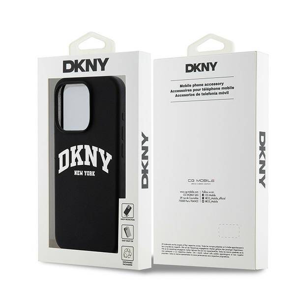 ETUI DO IPHONE 13 PRO DKNY LIQUID SILICONE WHITE PRINTED LOGO MAGSAFE