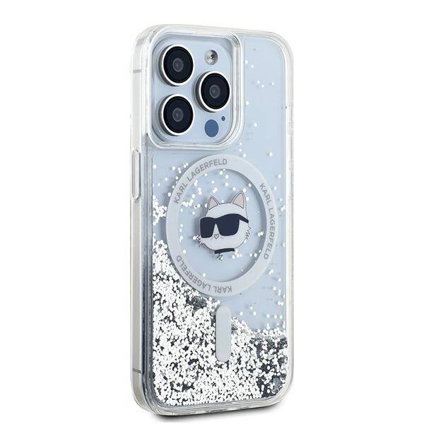 ETUI DO IPHONE 13 PRO KARL LAGERFELD LIQUID GLITTER CHOUPETTE HEAD MAGSAFE