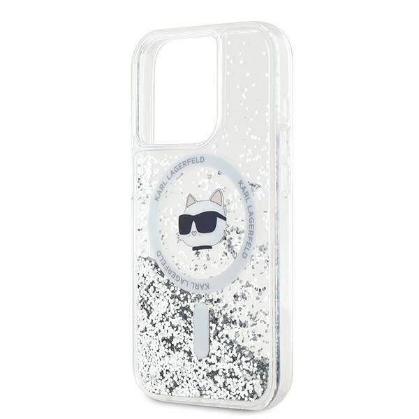 ETUI DO IPHONE 13 PRO KARL LAGERFELD LIQUID GLITTER CHOUPETTE HEAD MAGSAFE