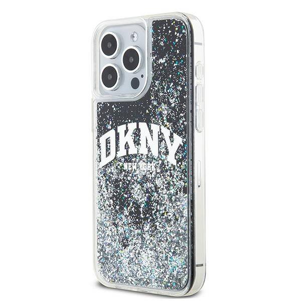 ETUI DO IPHONE 13 PRO MAX 6.7" DKNY LIQUID GLITTER BIG LOGO CZARNE