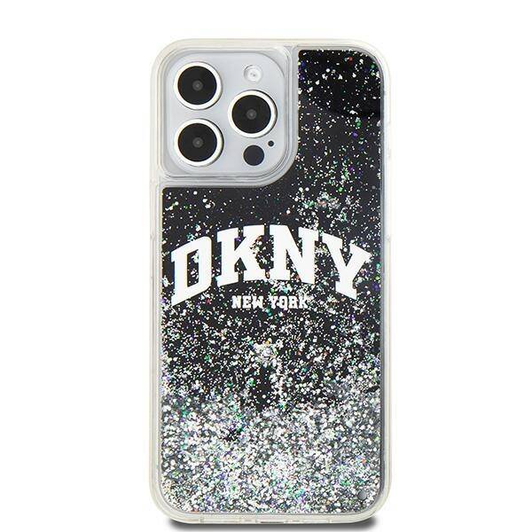 ETUI DO IPHONE 13 PRO MAX 6.7" DKNY LIQUID GLITTER BIG LOGO CZARNE