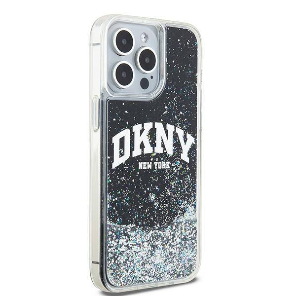 ETUI DO IPHONE 13 PRO MAX 6.7" DKNY LIQUID GLITTER BIG LOGO CZARNE