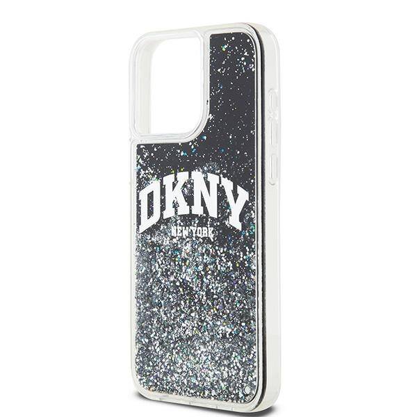 ETUI DO IPHONE 13 PRO MAX 6.7" DKNY LIQUID GLITTER BIG LOGO CZARNE