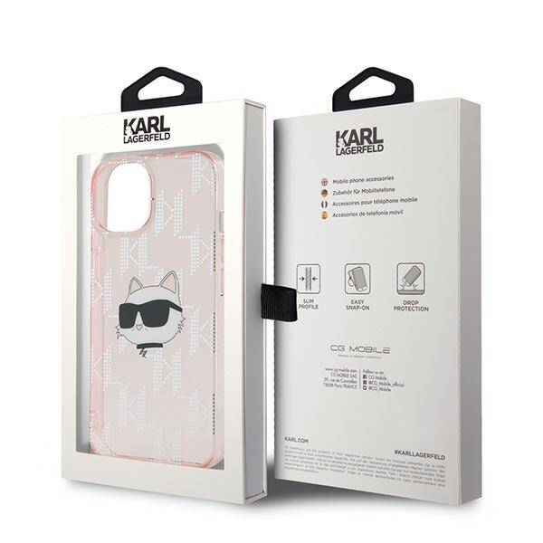 ETUI DO IPHONE 14 / 15 / 13 KARL LAGERFELD IML CHOUPETTE HEAD & MONOGRAM